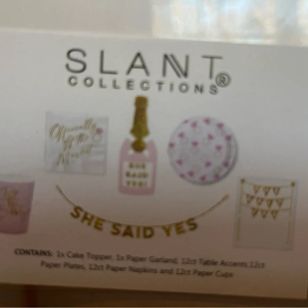 Slant Collections 'She Said Yes' Party Supplies- Pink and Gold